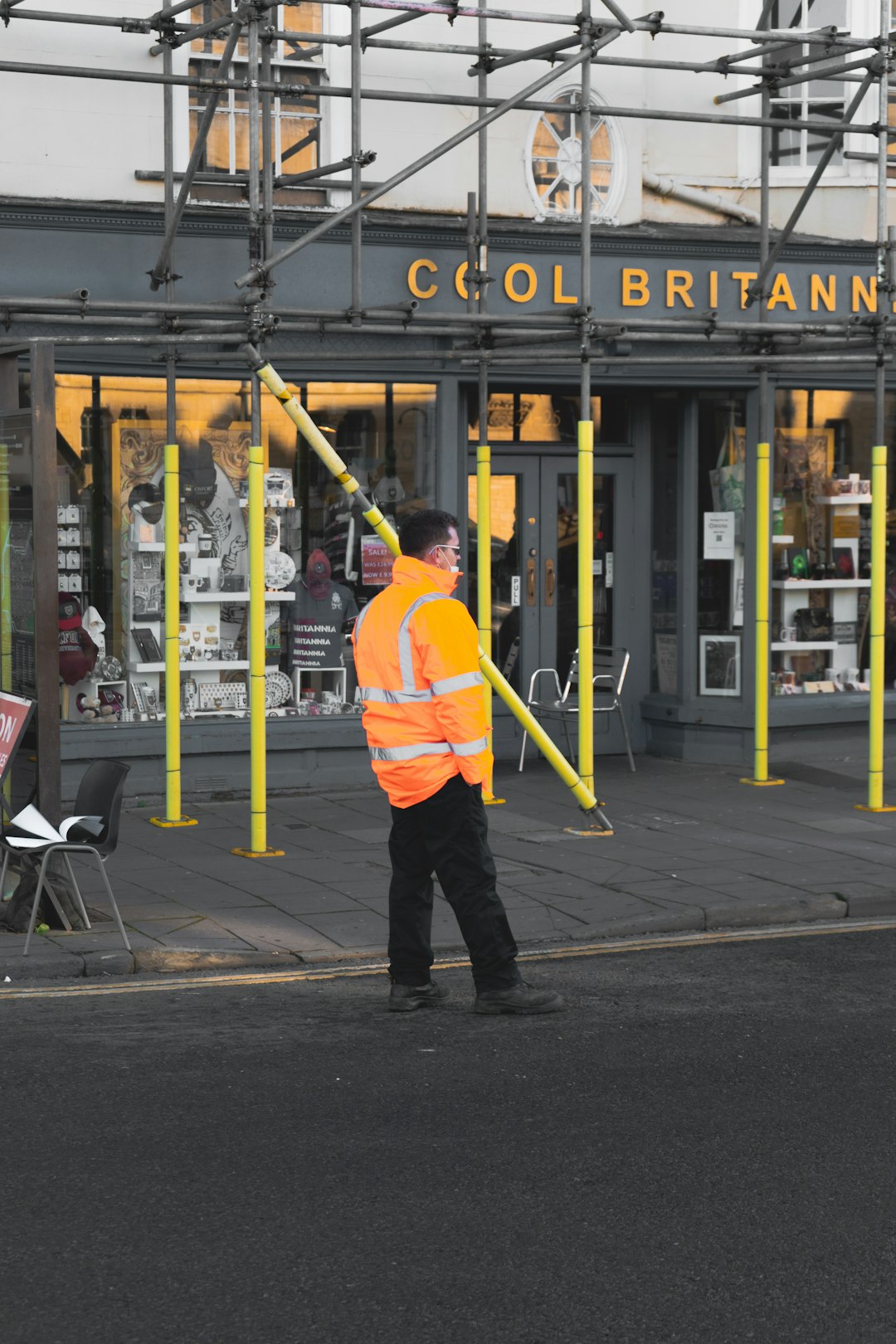 Tradesperson working in a UK residential area